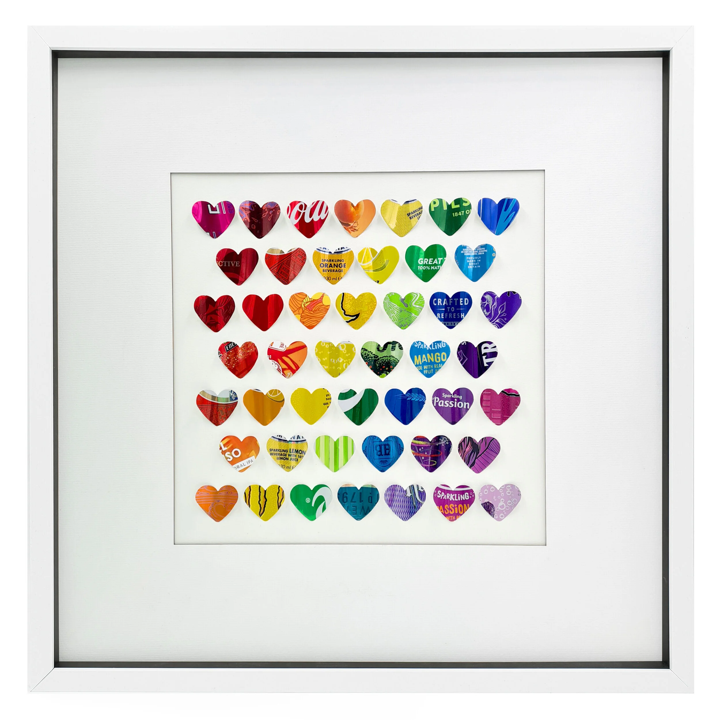 Rainbow Hearts Classic Artwork - Handmade by Eco Artist Sarah